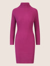 APART Rippenstrickkleid mit Rollkragen | lila