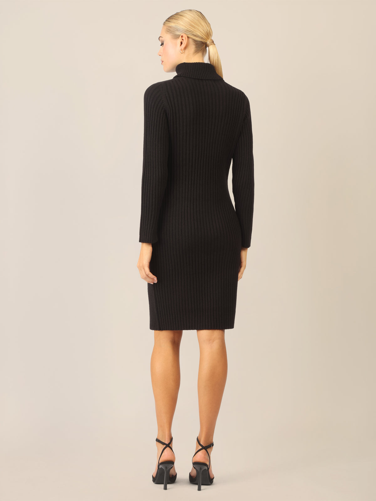 APART Rippenstrickkleid mit Rollkragen | schwarz