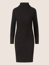 APART Rippenstrickkleid mit Rollkragen | schwarz