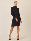 APART Rippenstrickkleid mit Rollkragen | nachtblau