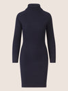 APART Rippenstrickkleid mit Rollkragen | nachtblau