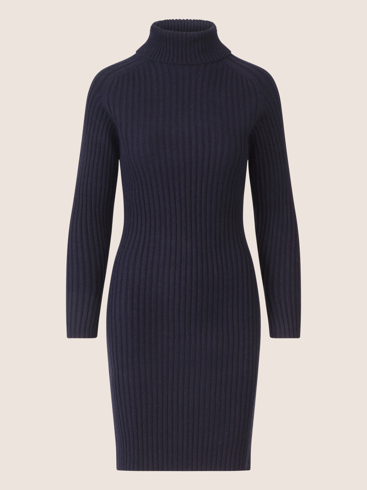 APART Rippenstrickkleid mit Rollkragen | nachtblau