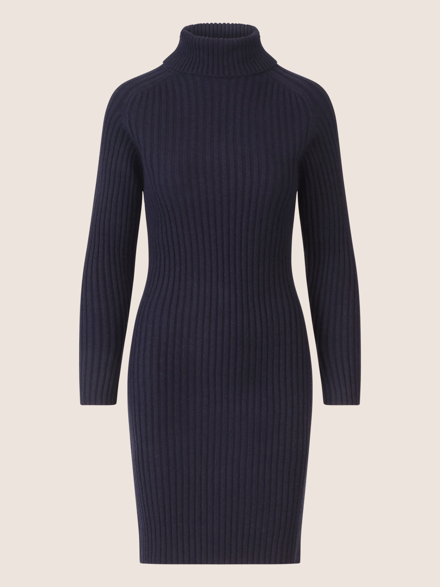 APART Rippenstrickkleid mit Rollkragen | nachtblau