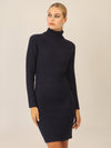 APART Rippenstrickkleid mit Rollkragen | nachtblau