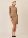 APART Rippenstrickkleid mit Rollkragen | camel