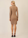 APART Rippenstrickkleid mit Rollkragen | camel