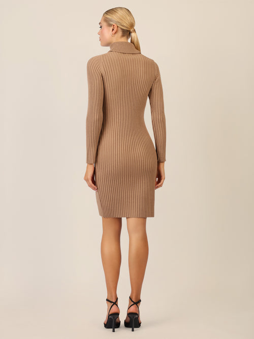 APART Rippenstrickkleid mit Rollkragen | camel image 1