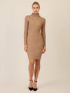 APART Rippenstrickkleid mit Rollkragen | camel