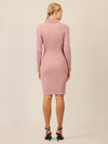 APART Rippenstrickkleid mit Rollkragen | mauve