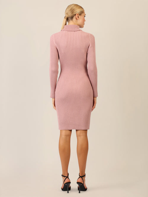 APART Rippenstrickkleid mit Rollkragen | mauve image 1