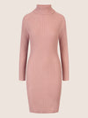 APART Rippenstrickkleid mit Rollkragen | mauve