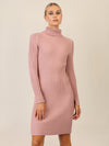 APART Rippenstrickkleid mit Rollkragen | mauve