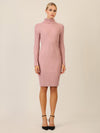 APART Rippenstrickkleid mit Rollkragen | mauve