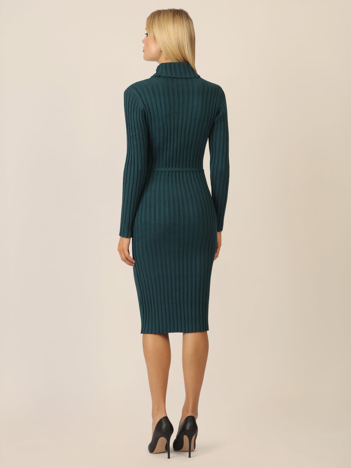 APART Midistrickkleid mit Gürtel | dunkelgrün