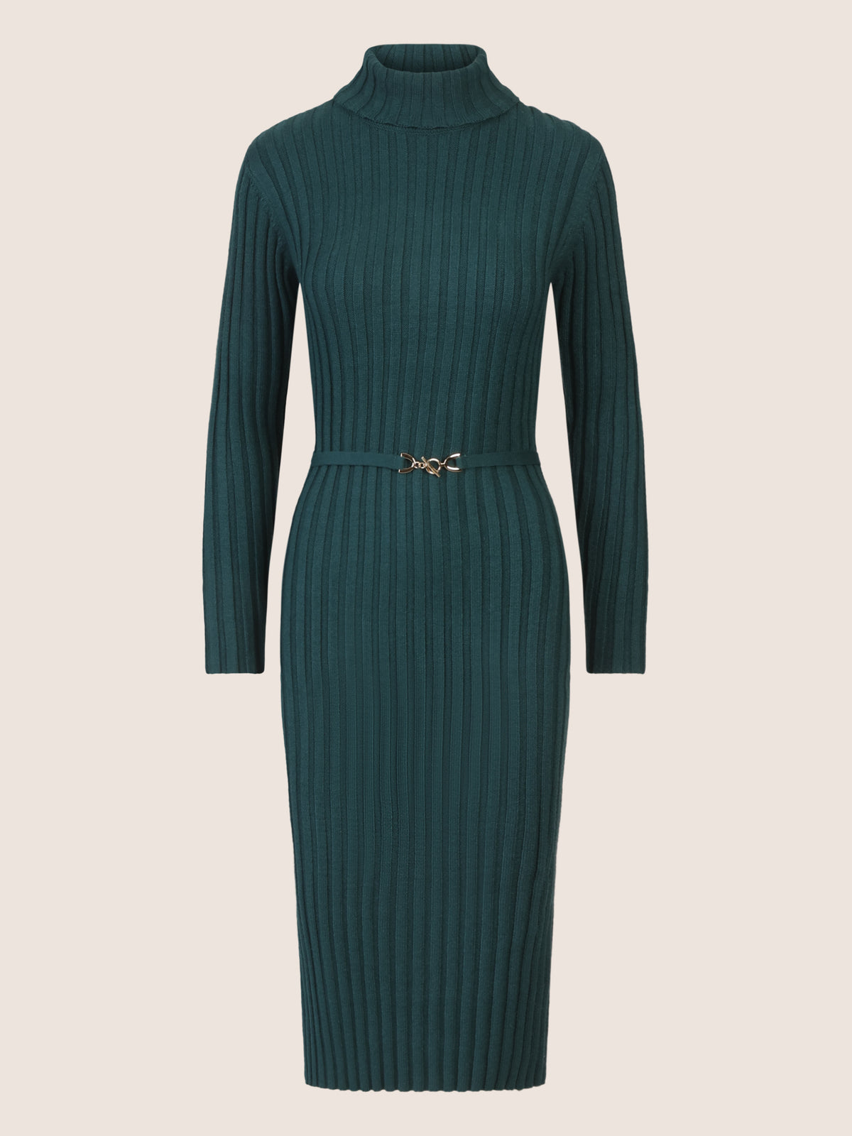 APART Midistrickkleid mit Gürtel | dunkelgrün
