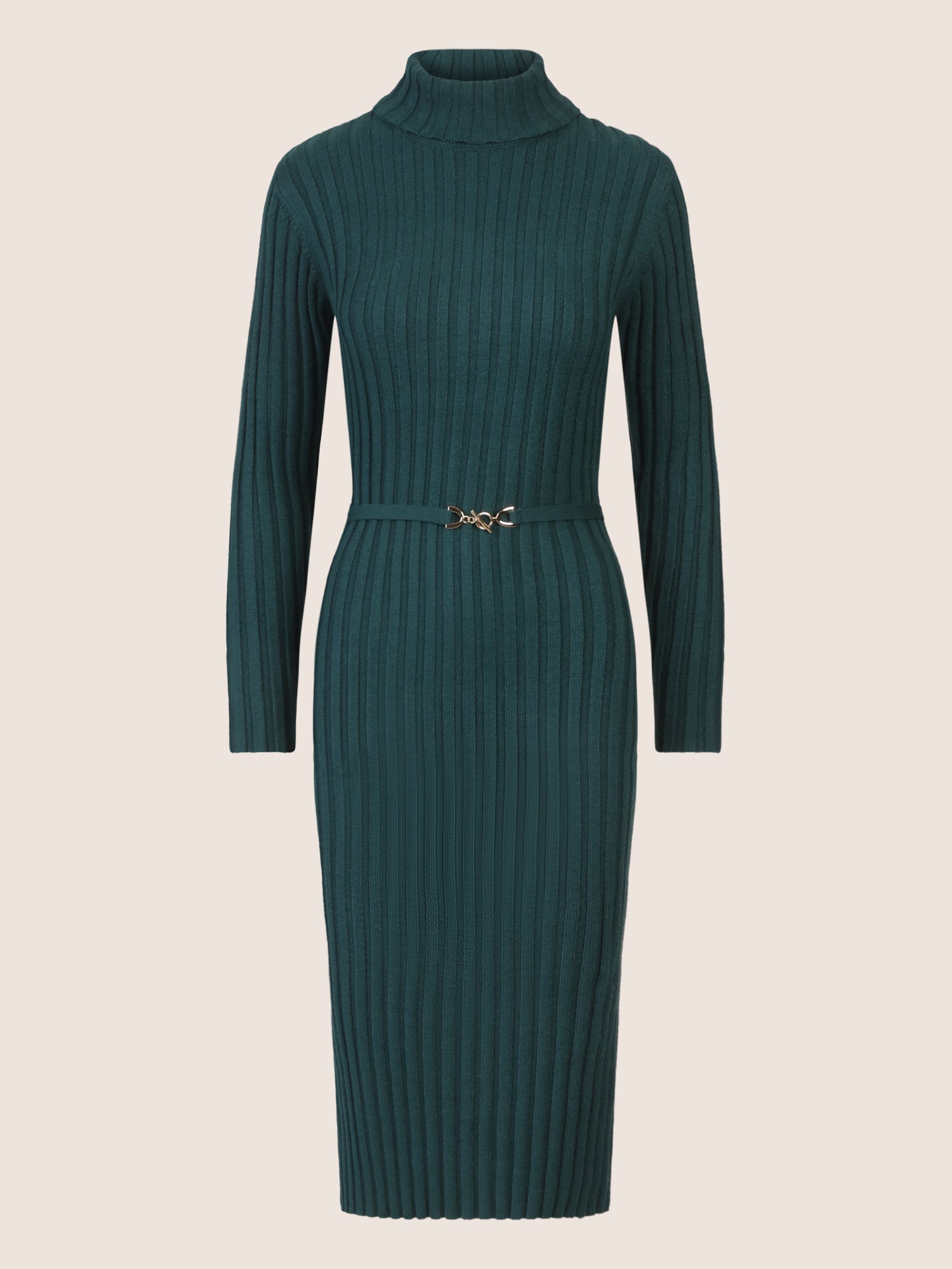 APART Midistrickkleid mit Gürtel | dunkelgrün