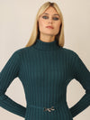 APART Midistrickkleid mit Gürtel | dunkelgrün