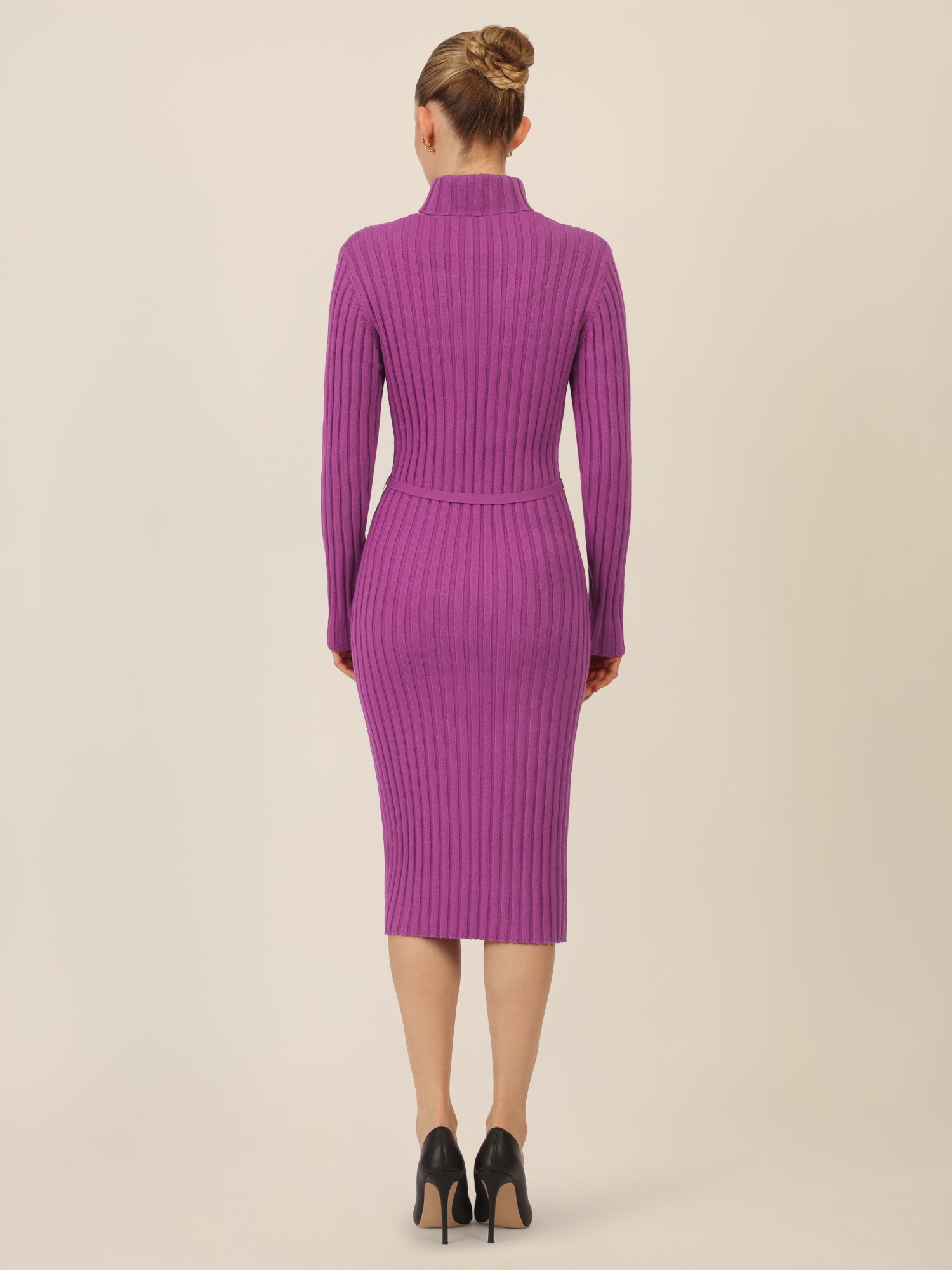 APART Midistrickkleid mit Gürtel | lila