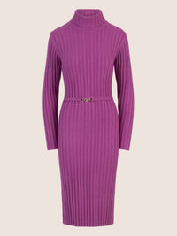 APART Midistrickkleid mit Gürtel | lila