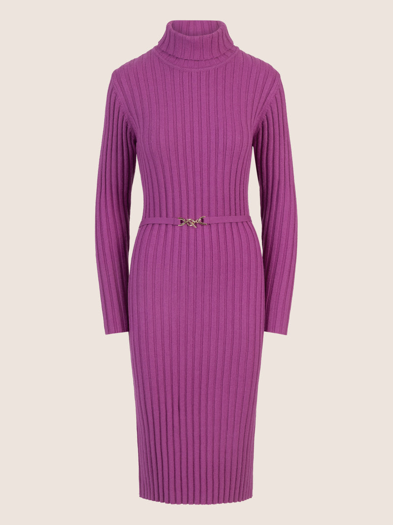 APART Midistrickkleid mit Gürtel | lila