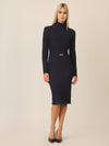 APART Midistrickkleid mit Gürtel | nachtblau