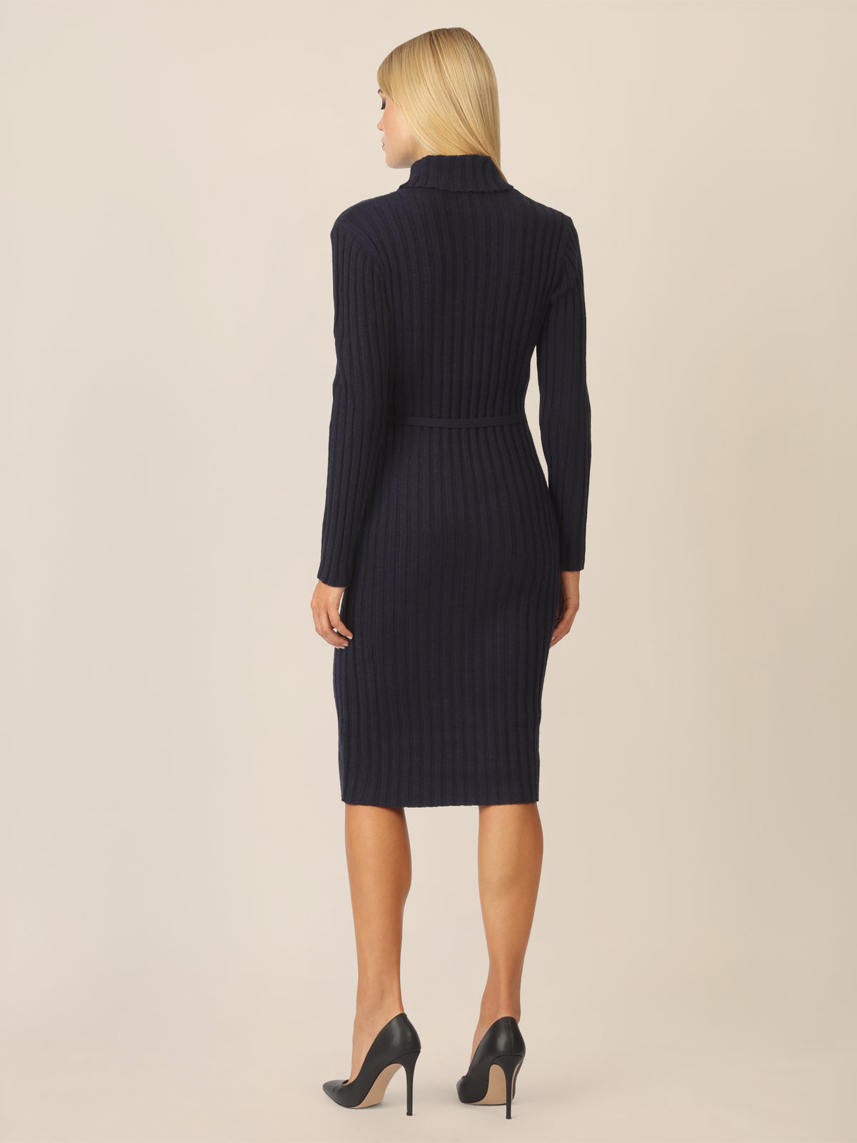 APART Midistrickkleid mit Gürtel | nachtblau