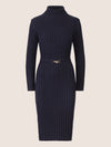 APART Midistrickkleid mit Gürtel | nachtblau