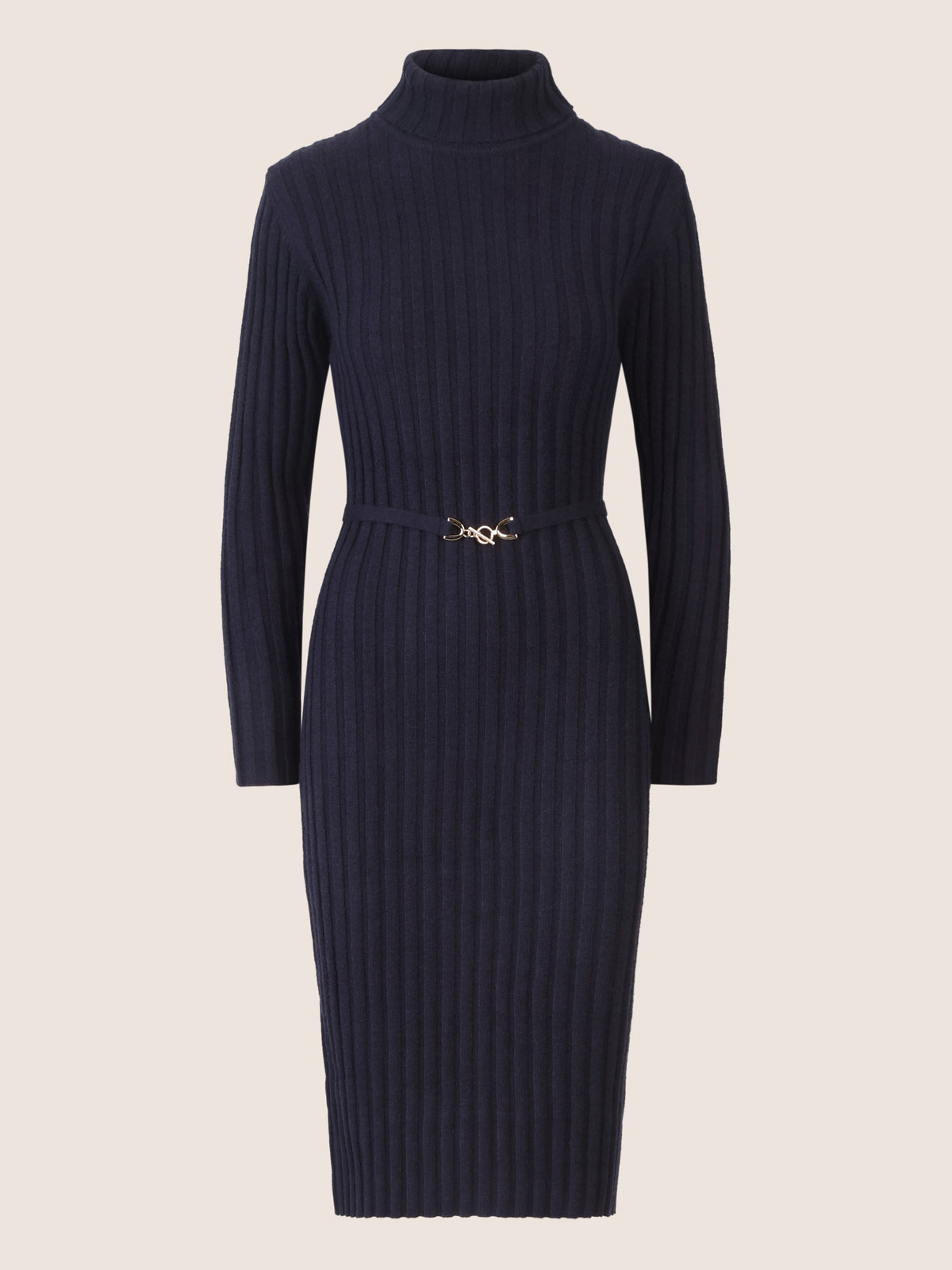 APART Midistrickkleid mit Gürtel | nachtblau