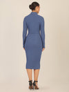 APART Midistrickkleid mit Gürtel | mittelblau