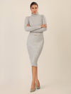 APART Midistrickkleid mit Gürtel | grau melange