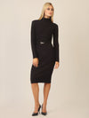 APART Midistrickkleid mit Gürtel | schwarz