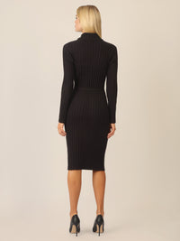APART Midistrickkleid mit Gürtel | schwarz