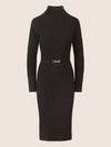 APART Midistrickkleid mit Gürtel | schwarz