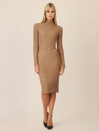 APART Midistrickkleid mit Gürtel | camel
