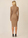 APART Midistrickkleid mit Gürtel | camel