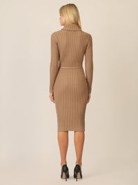 APART Midistrickkleid mit Gürtel | camel