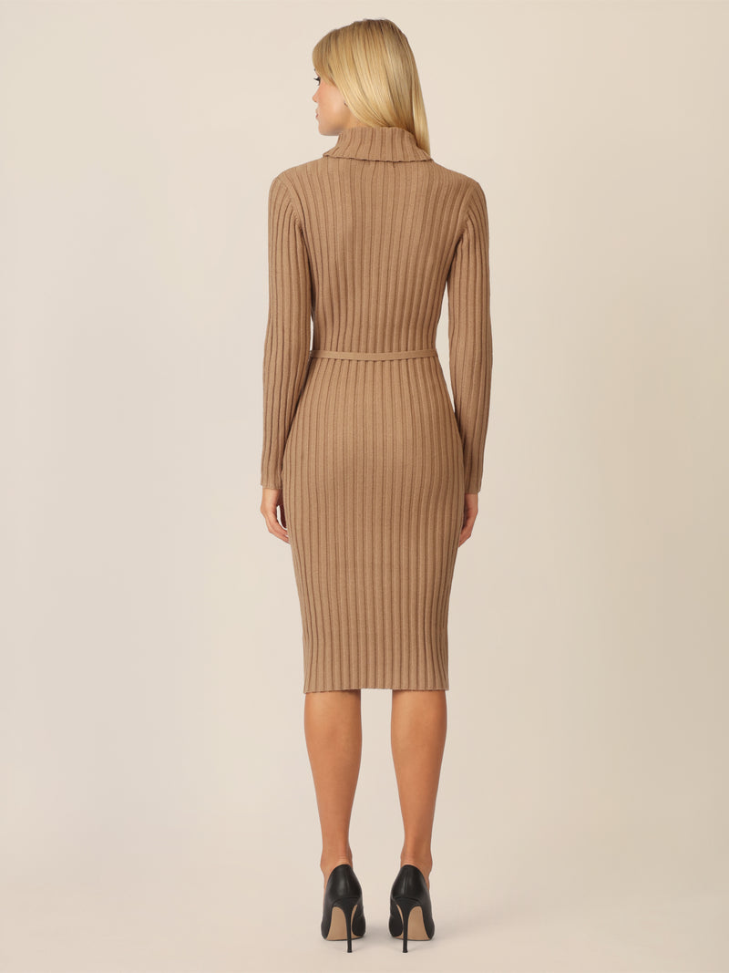 APART Midistrickkleid mit Gürtel | camel