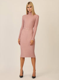 APART Midistrickkleid mit Gürtel | mauve