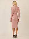APART Midistrickkleid mit Gürtel | mauve