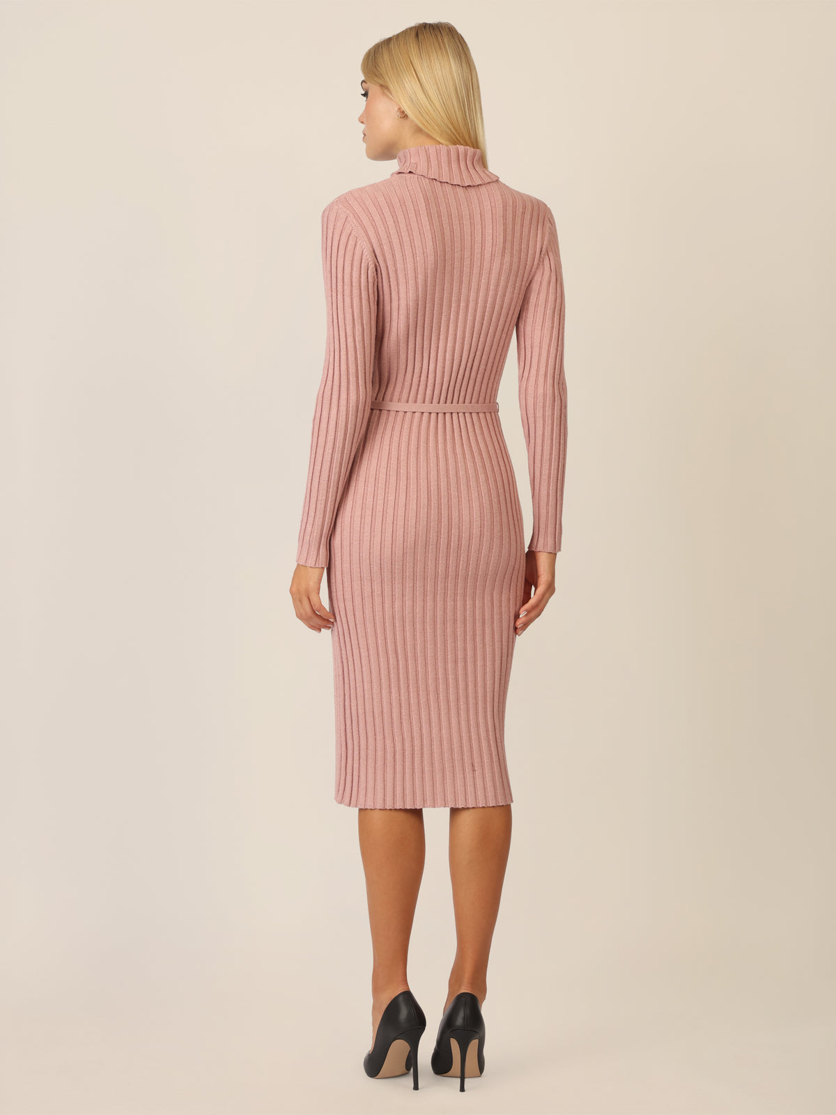 APART Midistrickkleid mit Gürtel | mauve