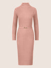 APART Midistrickkleid mit Gürtel | mauve