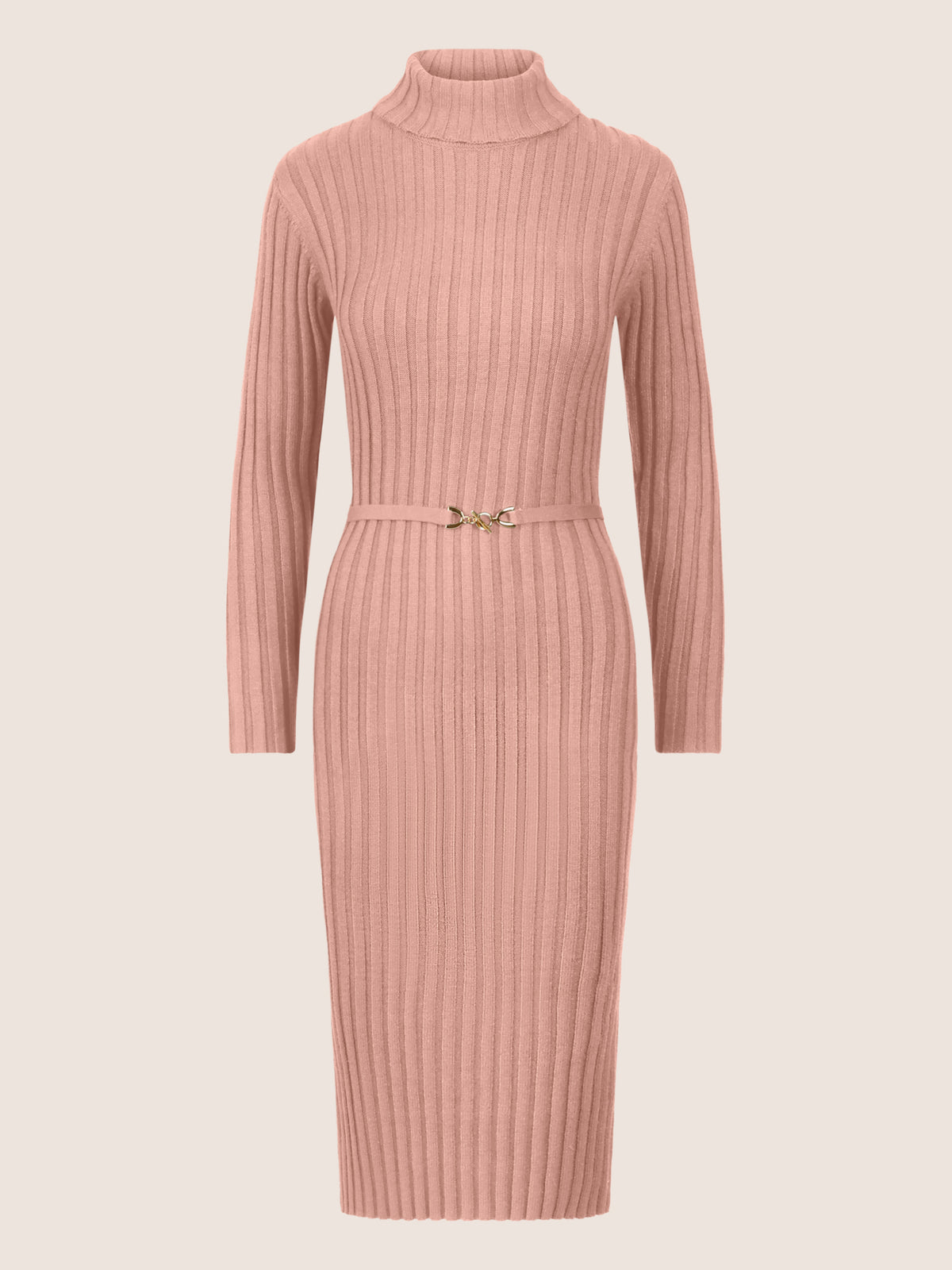APART Midistrickkleid mit Gürtel | mauve