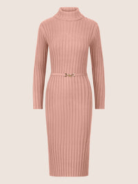 APART Midistrickkleid mit Gürtel | mauve