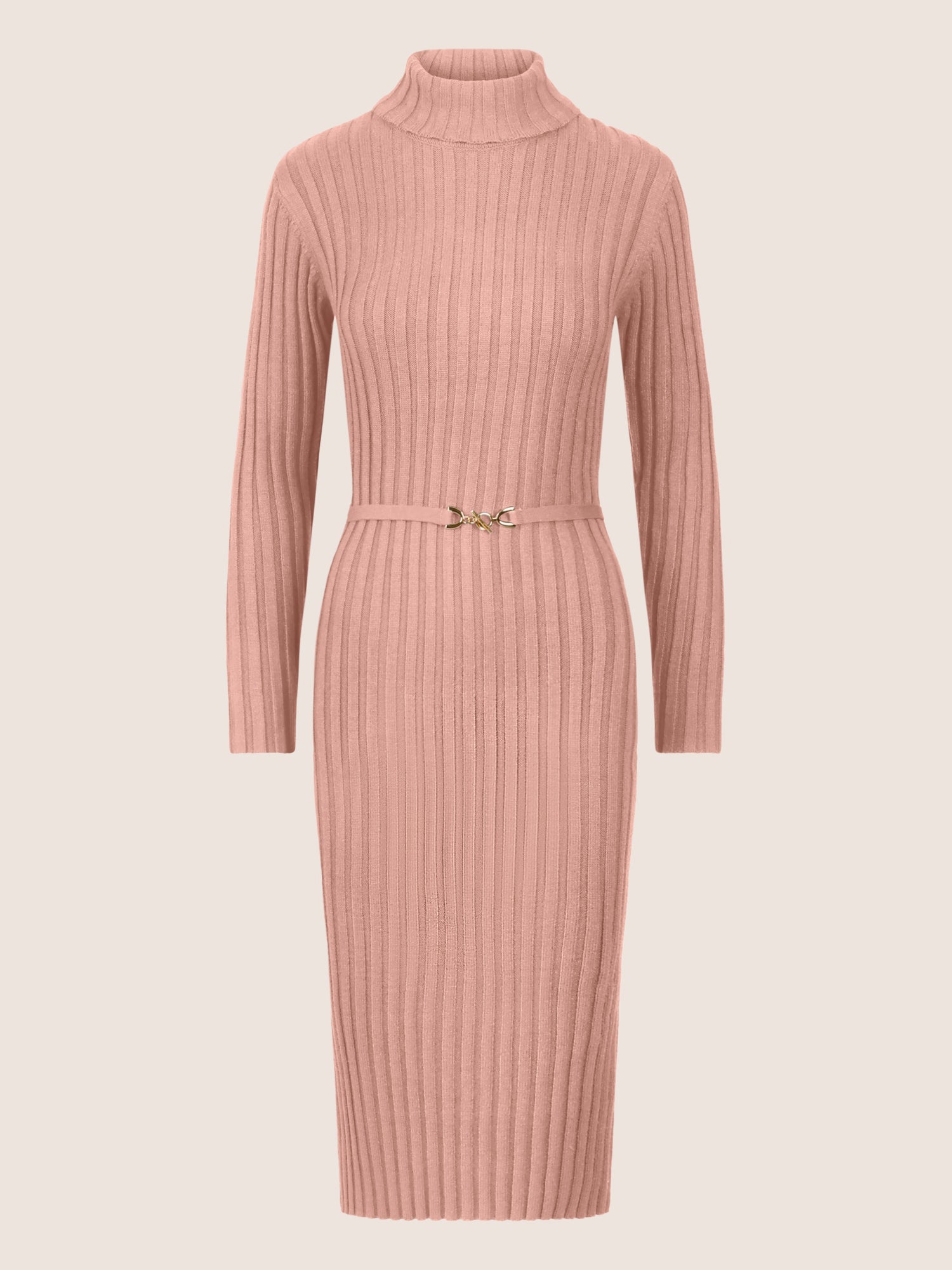APART Midistrickkleid mit Gürtel | mauve