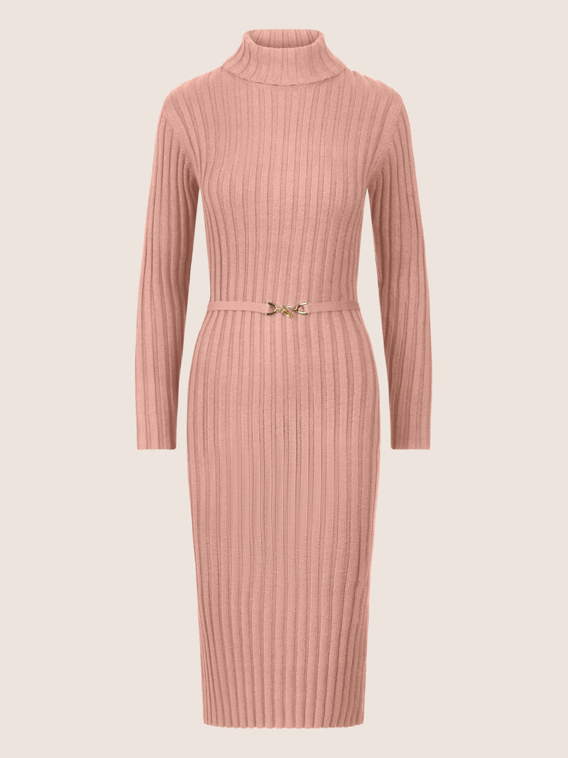 APART Midistrickkleid mit Gürtel | mauve