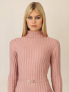 APART Midistrickkleid mit Gürtel | mauve