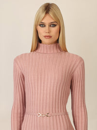 APART Midistrickkleid mit Gürtel | mauve
