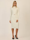 APART Midistrickkleid mit Gürtel | creme