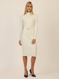 APART Midistrickkleid mit Gürtel | creme