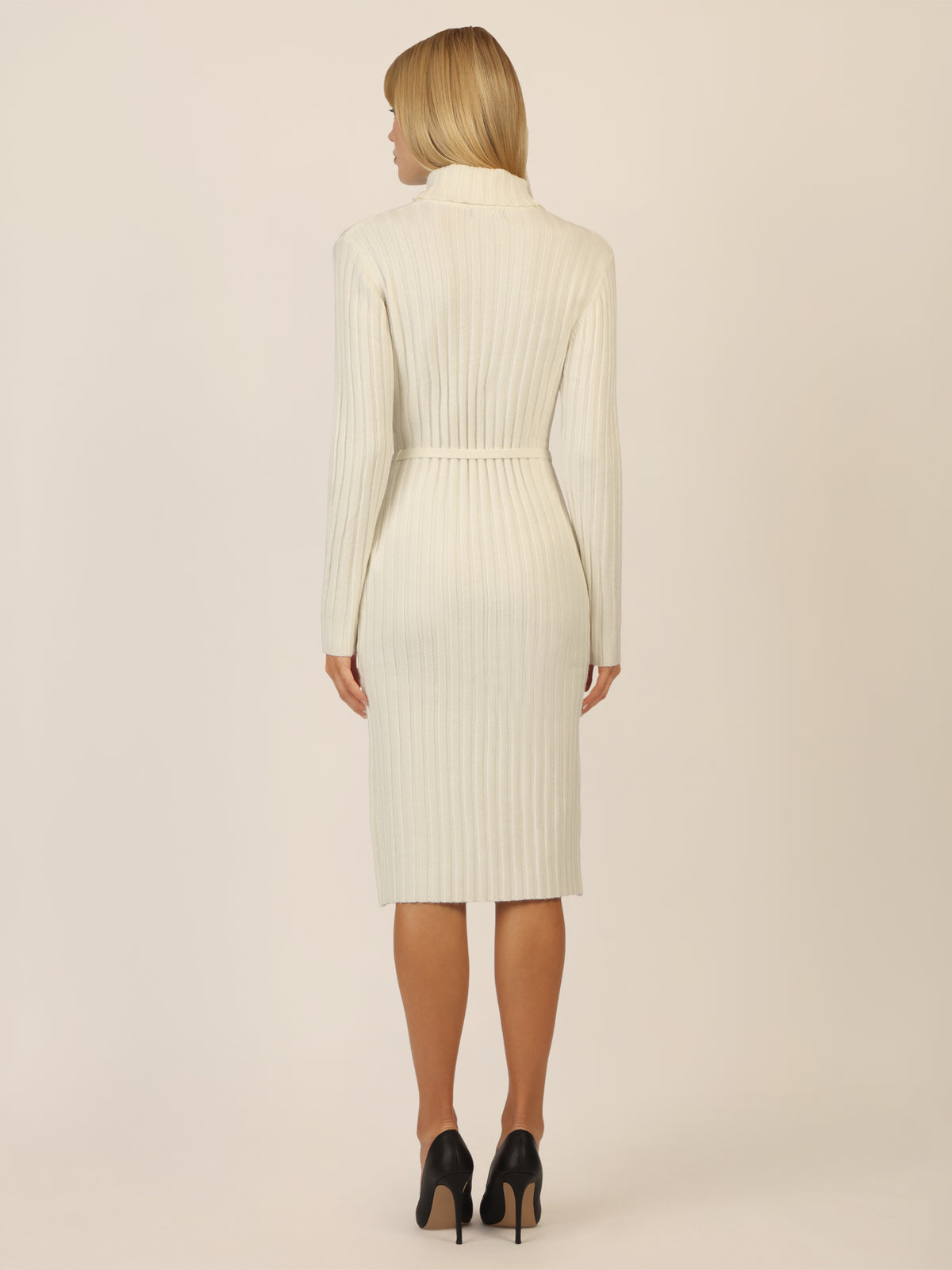 APART Midistrickkleid mit Gürtel | creme
